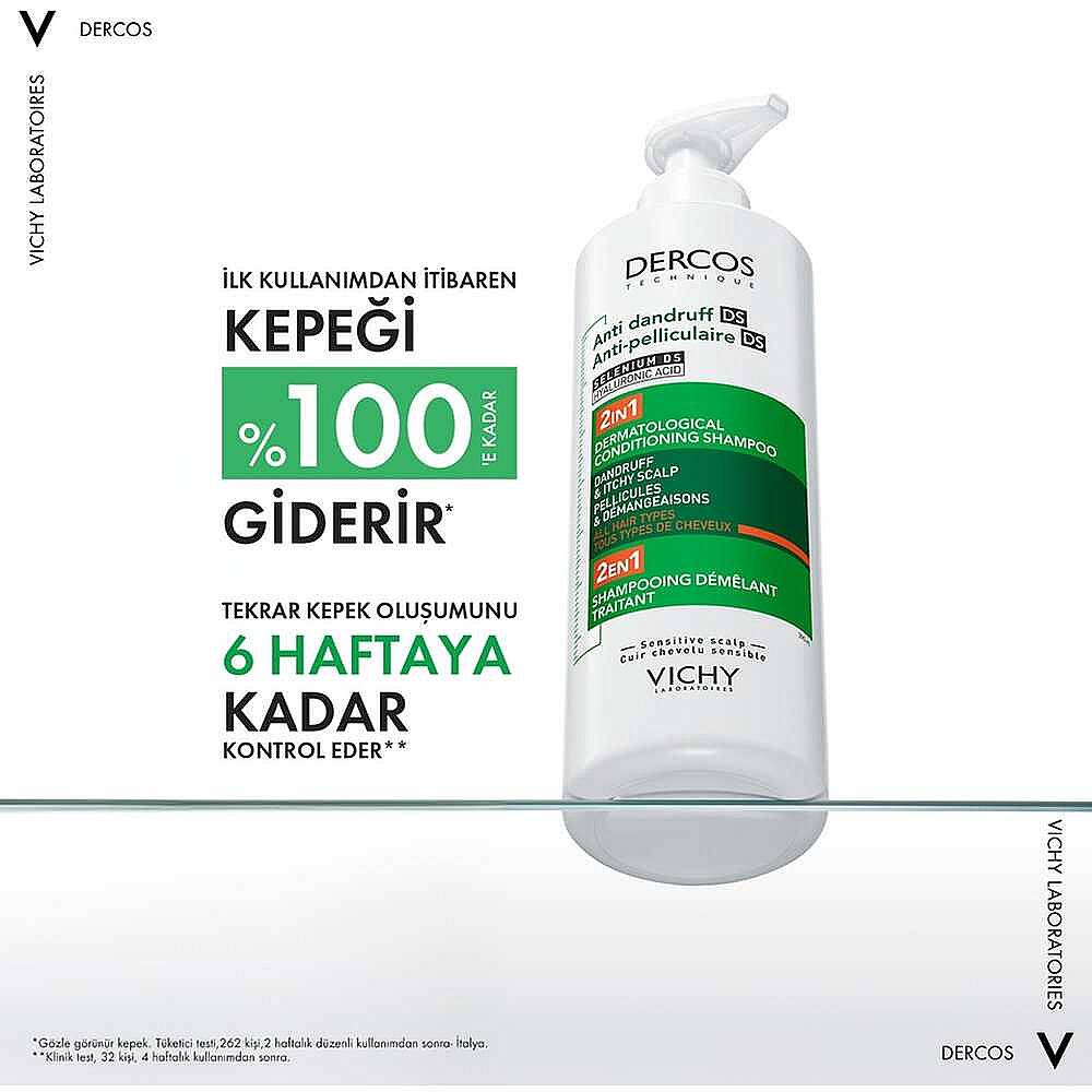 Vichy Dercos 2’si 1 Arada Kepek Karşıtı ve Nemlendirici Şampuan 390 ml - 5
