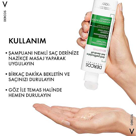 Vichy Dercos Anti Dandruff Hassas için Saç Derisi Kepek Karşıtı Şampuan 200 ml - 2