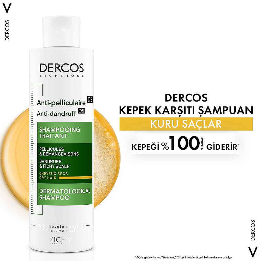 Vichy Dercos Anti Dandruff Kuru Saçlar için Kepek Karşıtı Şampuan 200 ml - 8