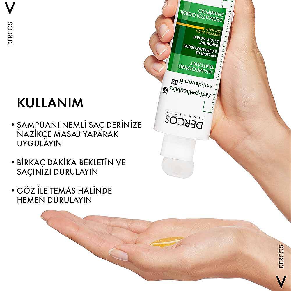 Vichy Dercos Anti Dandruff Kuru Saçlar için Kepek Karşıtı Şampuan 200 ml - 2