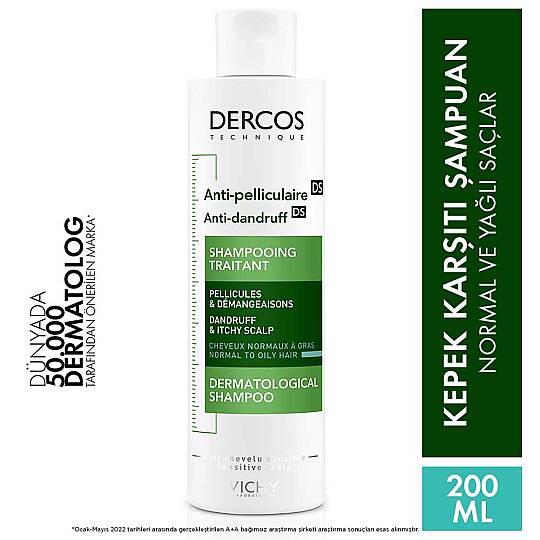 Vichy Dercos Anti Dandruff Normal ve Yağlı Saçlar için Kepek Karşıtı Şampuan 200 ml - 9