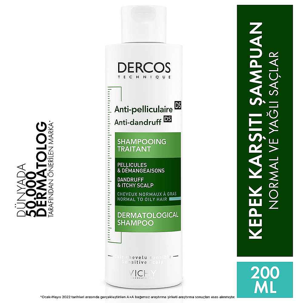 Vichy Dercos Anti Dandruff Normal ve Yağlı Saçlar için Kepek Karşıtı Şampuan 200 ml - 9
