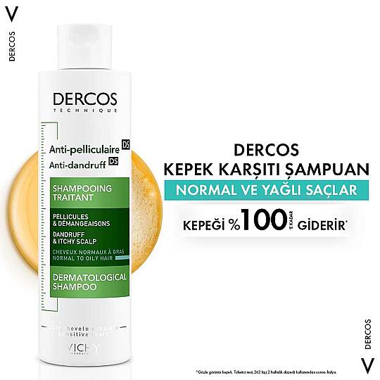 Vichy Dercos Anti Dandruff Normal ve Yağlı Saçlar için Kepek Karşıtı Şampuan 200 ml - 8