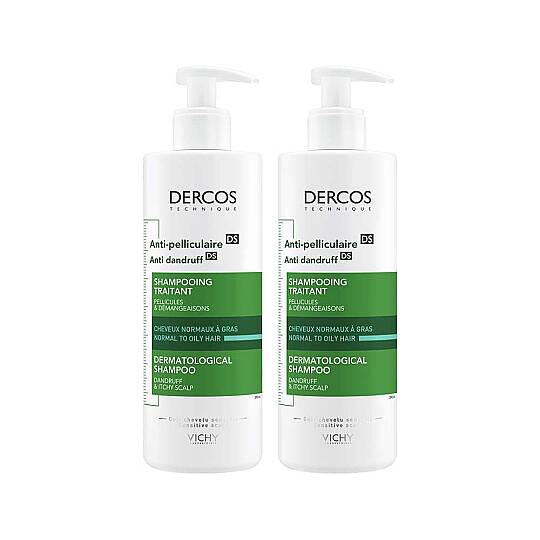 Vichy Dercos Anti-Dandruff Normal Ve Yağlı Saçlar için Kepek Karşıtı Şampuan 390 ml 2 Adet