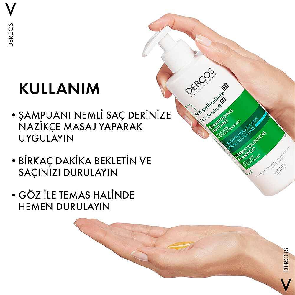 Vichy Dercos Anti Dandruff Normal ve Yağlı Saçlar için Kepek Karşıtı Şampuan 390 ml - 2