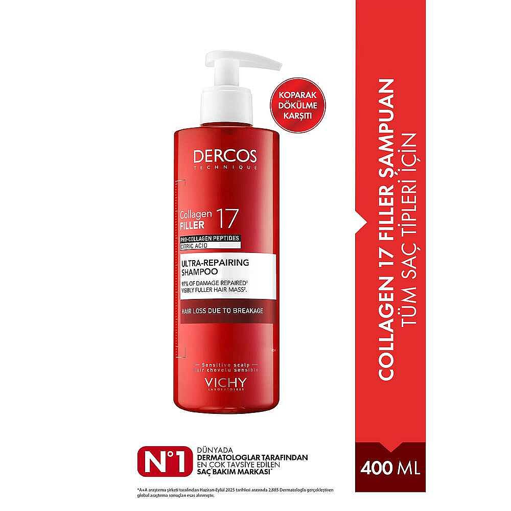 Vichy Dercos Collagen 17 Filler Şampuan 400 ml - 2
