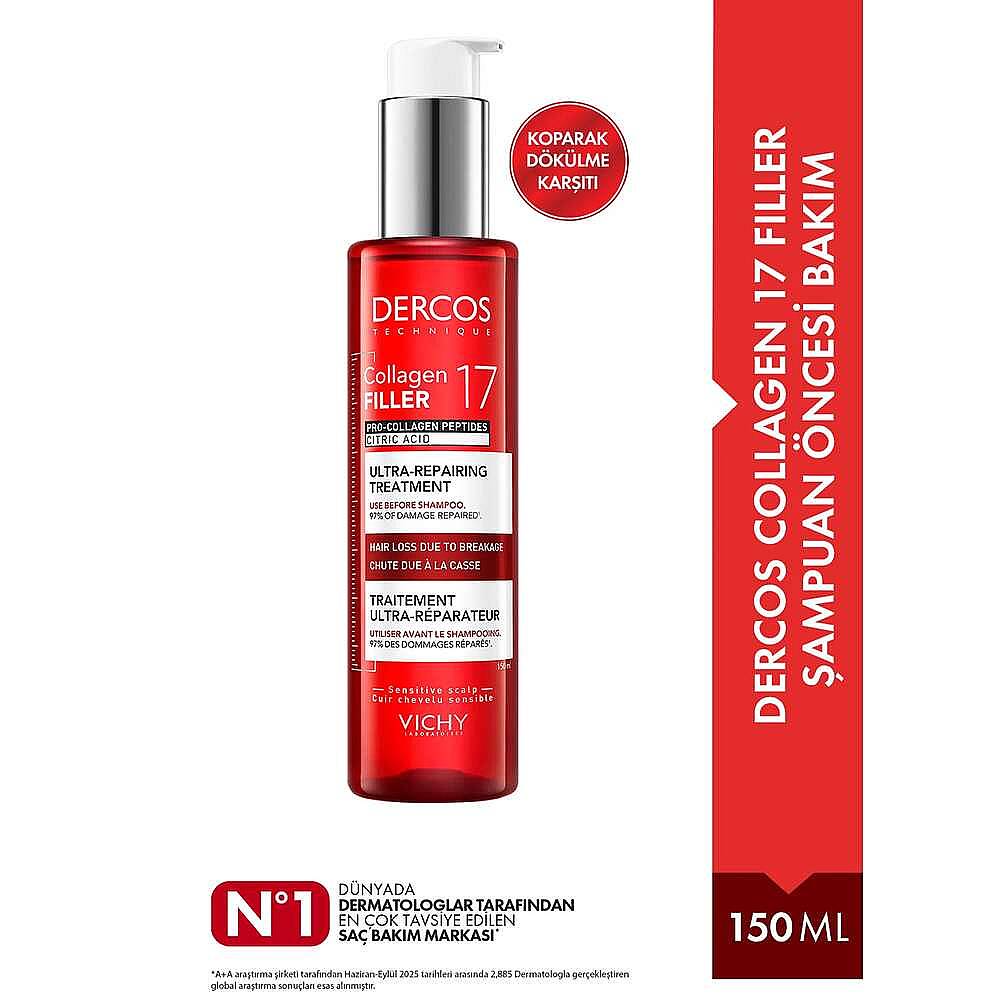 Vichy Dercos Collagen 17 Filler Şampuan Öncesi Bakım 150 ml - 2