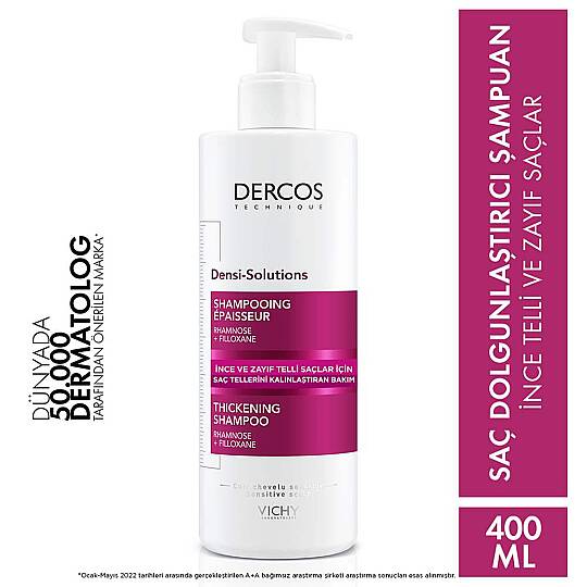 Vichy Dercos Densi-Solutions İnce ve Zayıf Saçlar için Dolgunlaştırıcı Şampuan 400 ml - 5