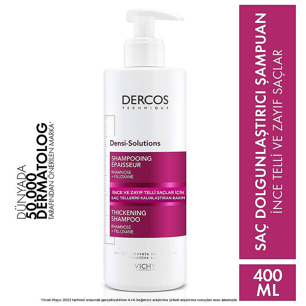 Vichy Dercos Densi-Solutions İnce ve Zayıf Saçlar için Dolgunlaştırıcı Şampuan 400 ml - 5
