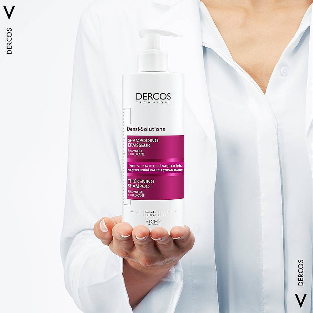 Vichy Dercos Densi-Solutions İnce ve Zayıf Saçlar için Dolgunlaştırıcı Şampuan 400 ml - 3