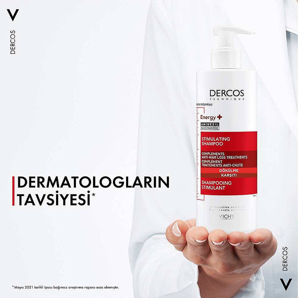 Vichy Dercos Energisant Saç Dökülmesine Karşı Şampuan 400 ml 2 Adet - 7