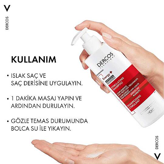 Vichy Dercos Energisant Saç Dökülmesine Karşı Şampuan 400 ml 2 Adet - 2