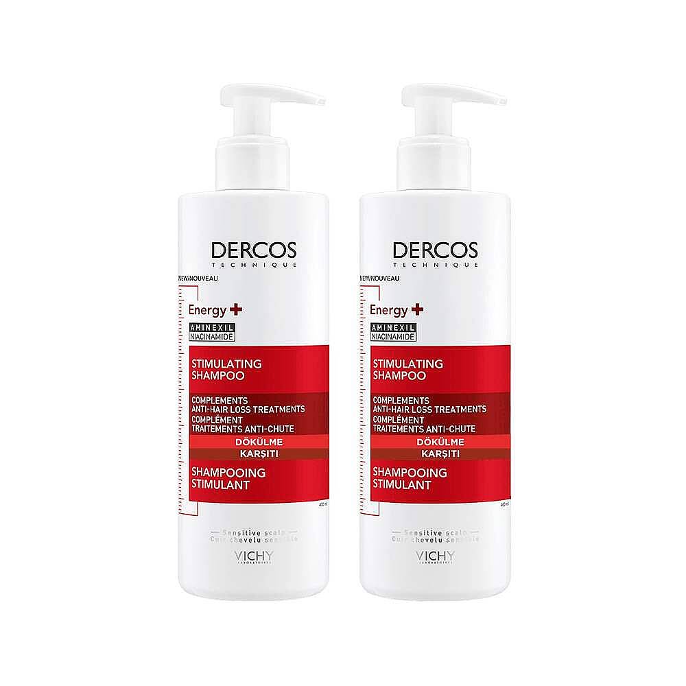 Vichy Dercos Energisant Saç Dökülmesine Karşı Şampuan 400 ml 2 Adet - 1
