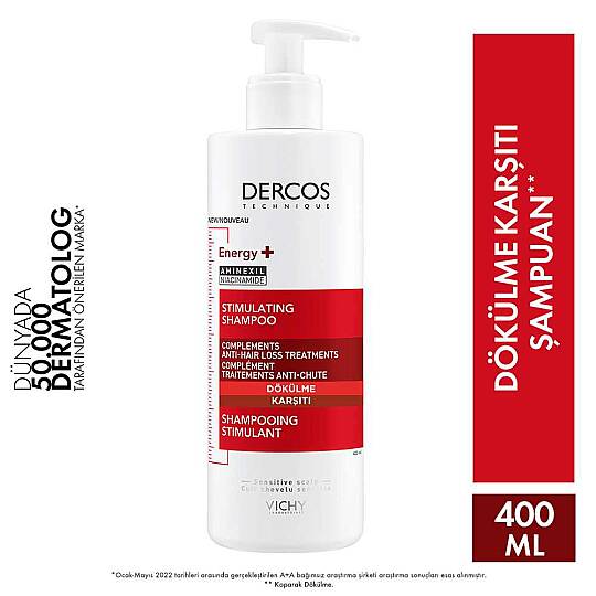 Vichy Dercos Energising Saç Dökülmesine Karşı Şampuan 400 ml - 9
