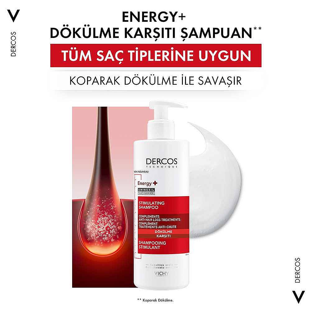 Vichy Dercos Energising Saç Dökülmesine Karşı Şampuan 400 ml - 8