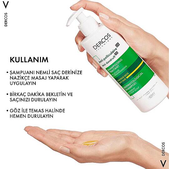 Vichy Dercos Kuru Saçlar için Kepeğe Karşı Etkili Bakım Şampuanı 390 ml 2 Adet - 2