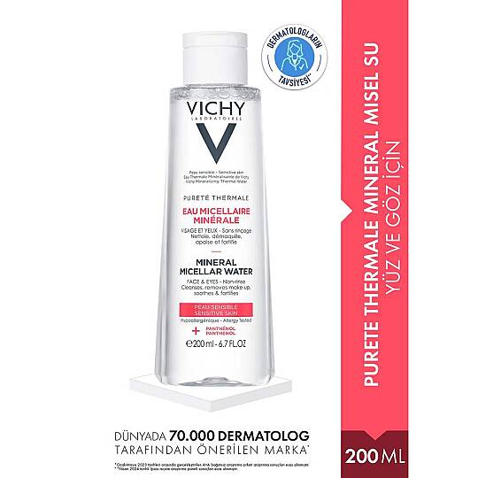 Vichy Purete Thermale Yüz ve Göz Çevresi için Mineral Misel Su 200 ml - 5