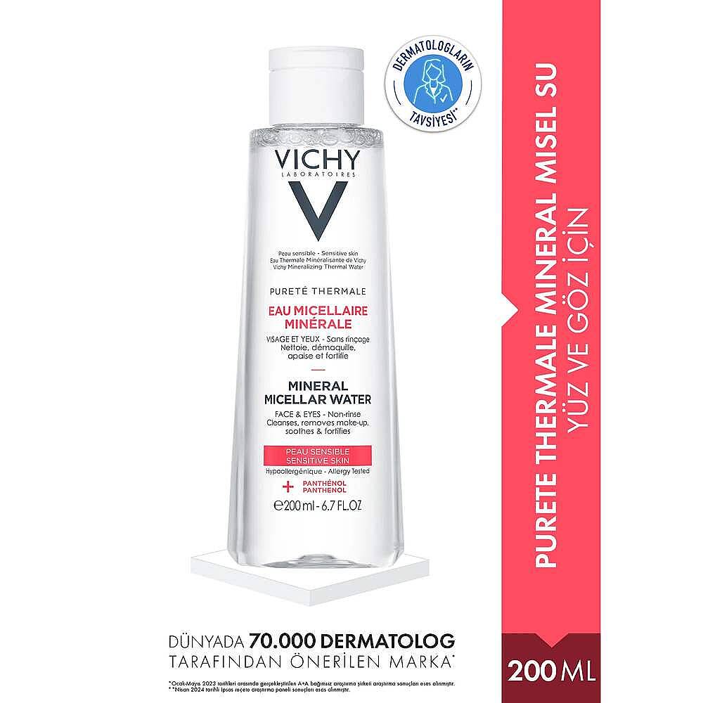 Vichy Purete Thermale Yüz ve Göz Çevresi için Mineral Misel Su 200 ml - 5