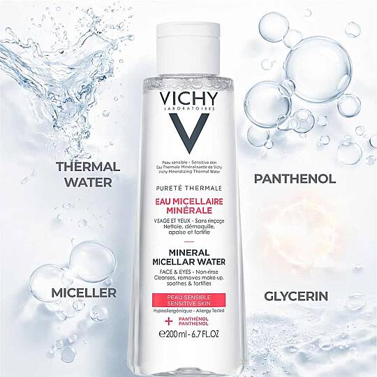 Vichy Purete Thermale Yüz ve Göz Çevresi için Mineral Misel Su 200 ml - 2