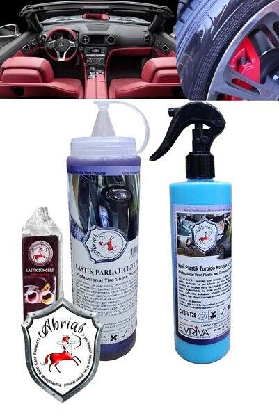 Vinil Plastik Torpido Koruyucu Ve Parlatıcı 400ml - Lastik Jel Parlatıcı Biberon 750ml - 1