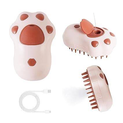 Zampa Buharlı Kedi & Köpek Tarağı 7x10 cm Pembe/Kahverengi XRK-05