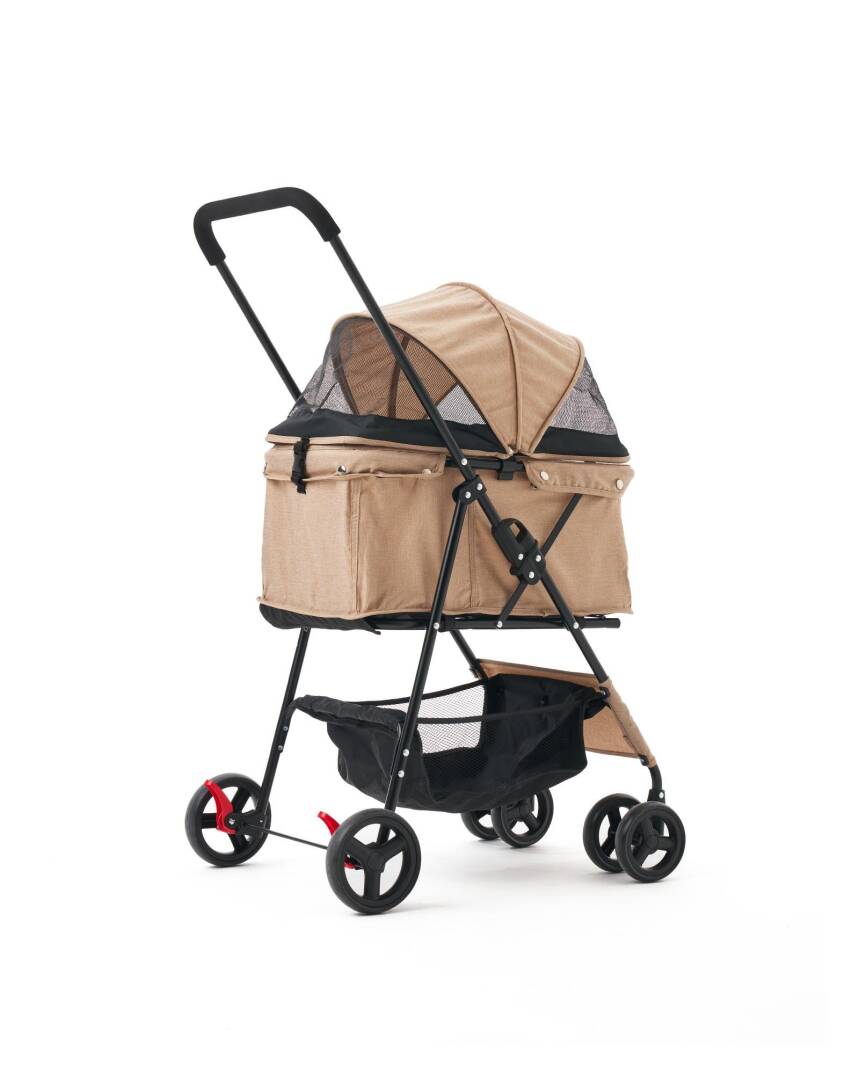 Zampa Flux Kedi & Köpek Arabası Kahverengi 45×63×93 cm (ZS-102-1-BR) - 5
