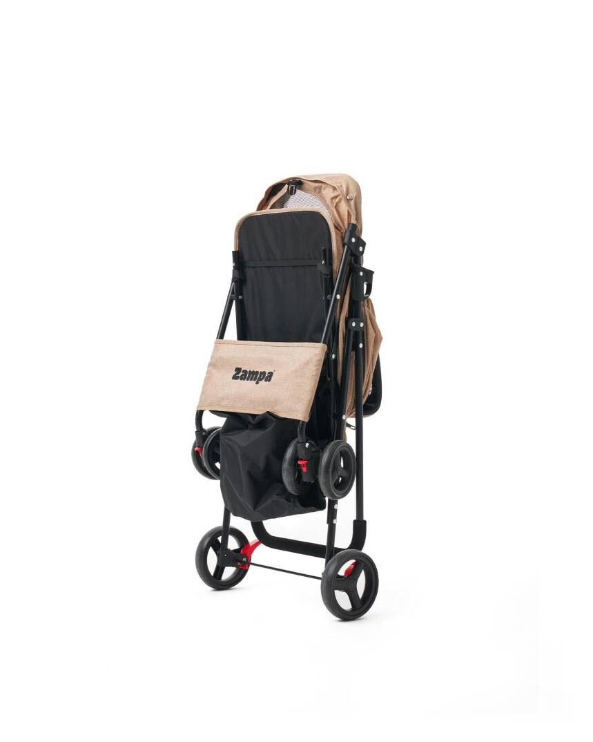 Zampa Flux Kedi & Köpek Arabası Kahverengi 45×63×93 cm (ZS-102-1-BR) - 4
