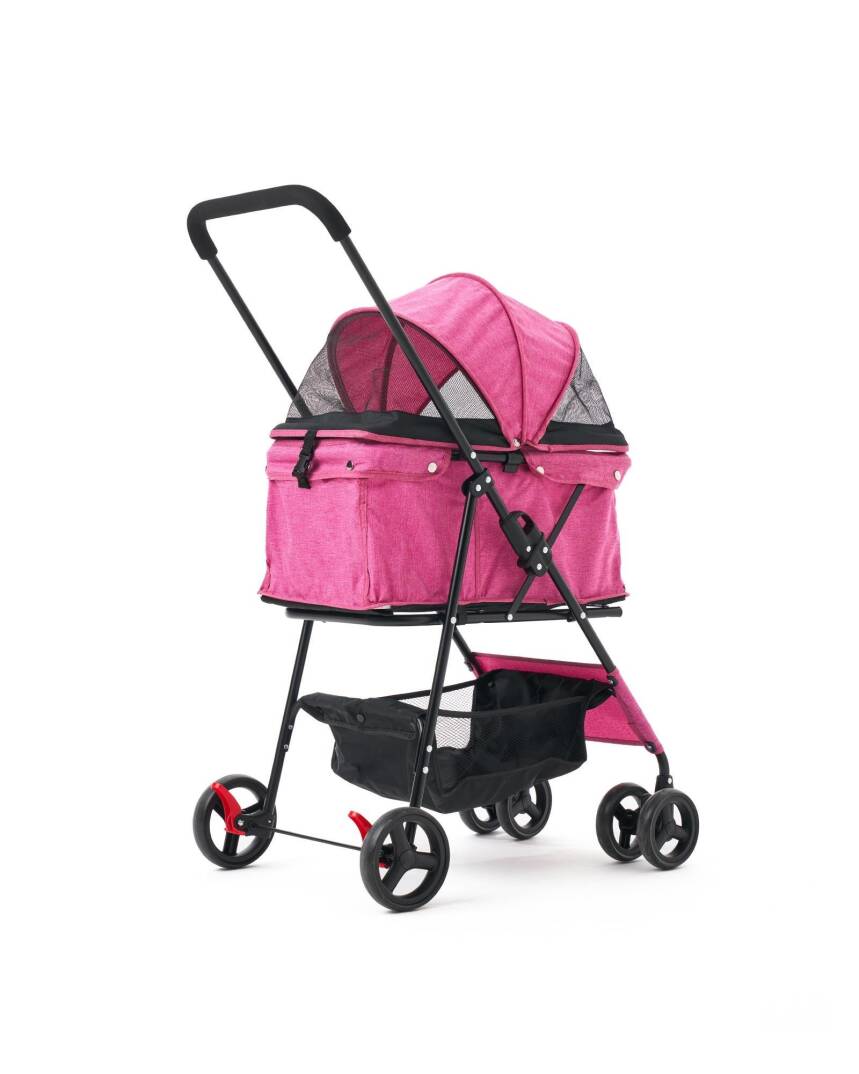 Zampa Flux Kedi & Köpek Arabası Pembe 45×63×93 cm (ZS-102-1-P) - 3