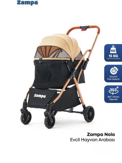 Zampa Nola Kedi & Köpek Arabası Haki 51×85×101 cm (ZS-105-1)