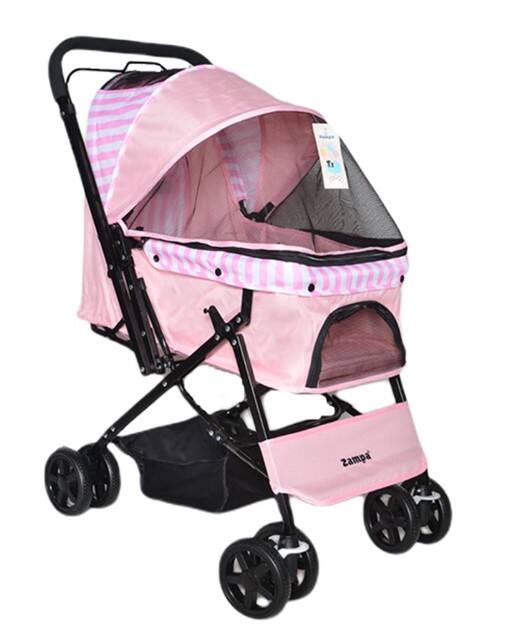 Zampa Nova (BL08 Pink) Kedi Köpek Arabası Pembe 52X76.5X95 Cm - 1