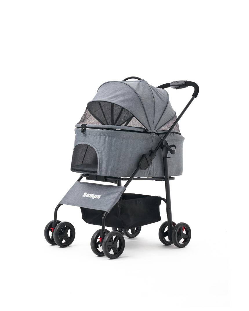 Zampa Pure Kedi & Köpek Arabası Gri 50×67×99 cm (ZS-107-G) - 5
