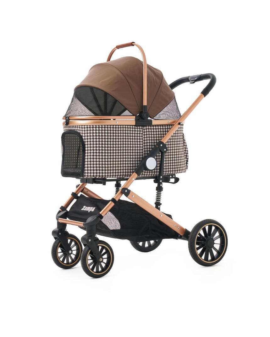 Zampa Vector Kedi & Köpek Arabası Kahverengi 35×87×101 cm (ZS-303L) - 2